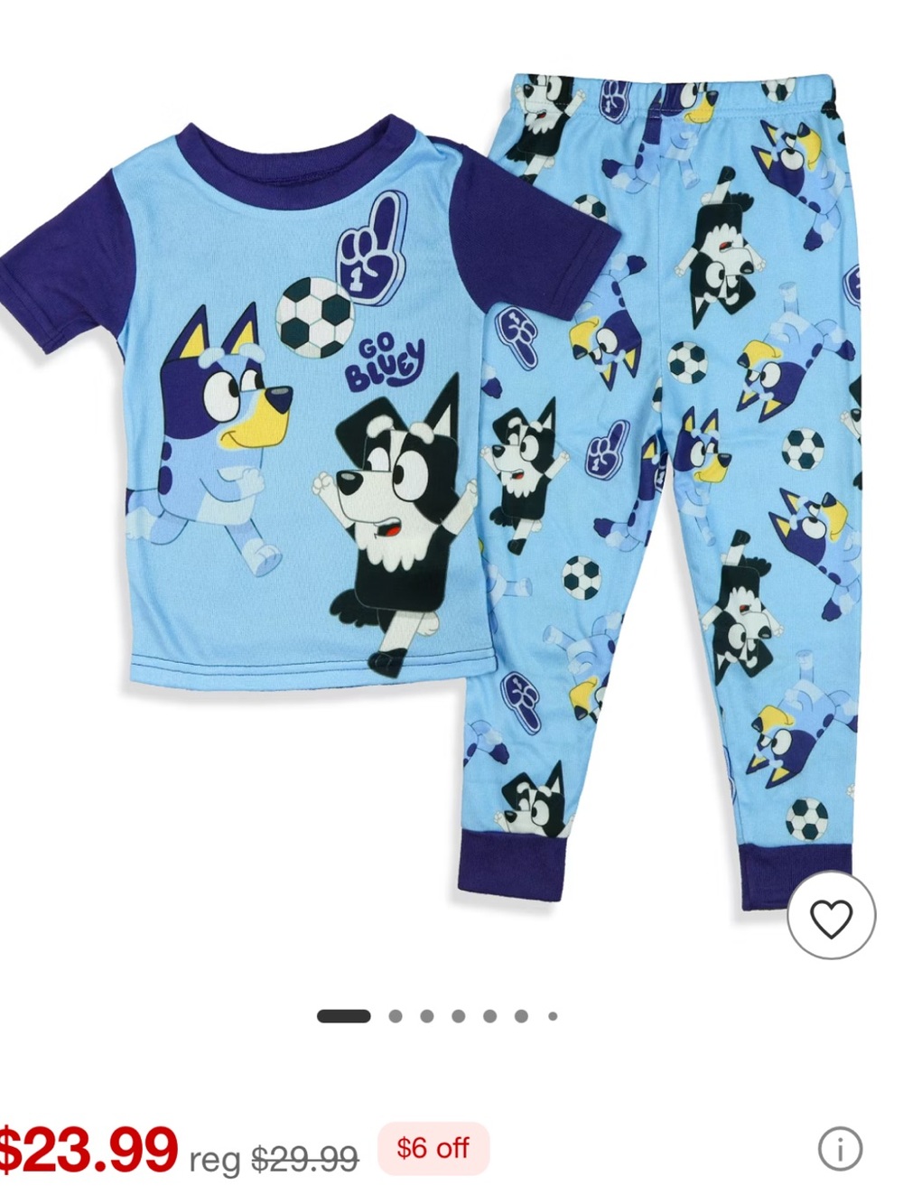 Bluey Kids Soccer 2T Cozy Pajama Set